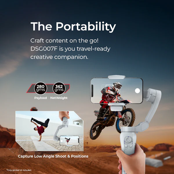 Product image of Digitek DSG-007F AI 3 Axis Wide Angle Smartphone Gimbal with AI Tracker & 5 hrs Working time