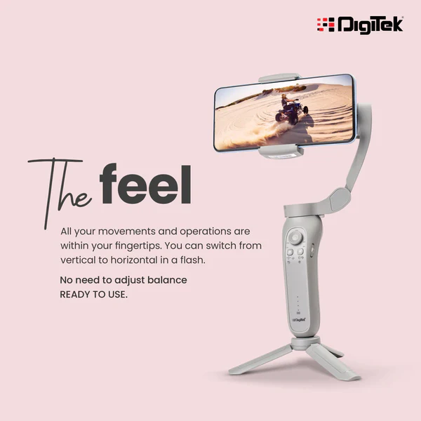 Product image of Digitek DSG-007F 3-Axis Handheld Gimbal for Smartphones | Face/Object Tracking | Time-Lapse