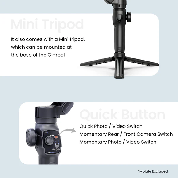 Product image of Digitek DSG-009F 3-Axis Foldable Smartphone Gimbal with Telescopic Rod | Smooth Video