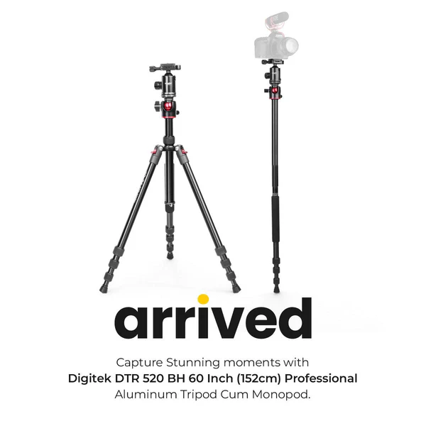 Product image of DIGITEK® (DTR 520 BH) 152CM Foldable Aluminum Tripod Cum Monopod
