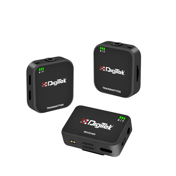 Product image of Digitek® DWM-101 Mini 2-in-1 Wireless Mic, 80m Range, 4.5Hr Battery, TF Card, iOS/Android/DSLR