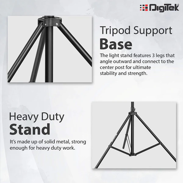 Product image of Digitek (DLS-9FT) Lightweight & Portable Aluminum Alloy Light Stand for Ring Light, Reflector, Flash Units, Diffuser, Portrait, Softbox, Studio Lighting & More Ideal for Outdoor & Indoor Shoots