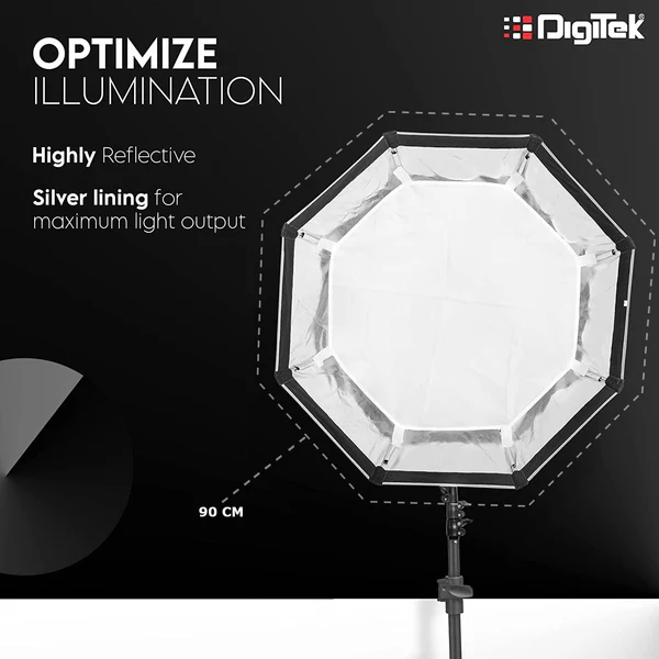 Product image of Digitek® DSB-90 Bowens 90cm Octagon Softbox, Lightweight, Diffuser Sheets & Carrying Case