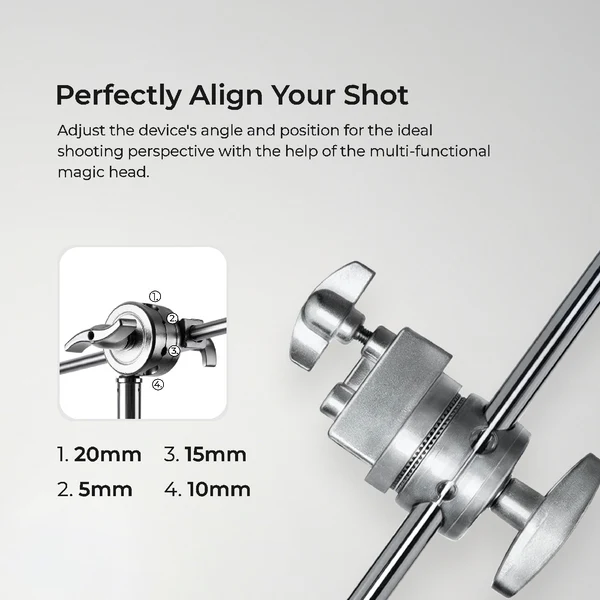 Product image of Digitek® Heavy Duty C-Stand, 10ft Adjustable, 3.5ft Arm, Grip Head, Studio Equipment