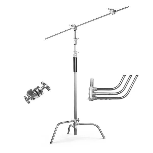 Product image of Digitek® Heavy Duty C-Stand, 10ft Adjustable, 3.5ft Arm, Grip Head, Studio Equipment