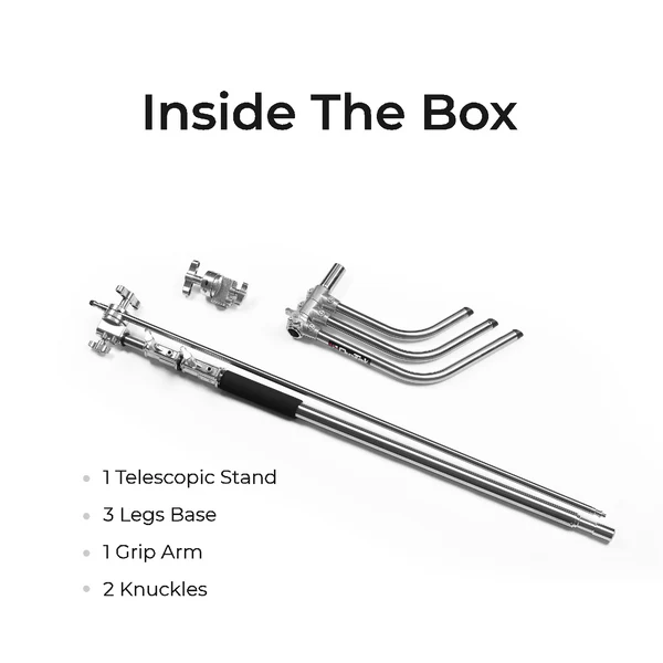 Product image of Digitek® Heavy Duty C-Stand, 10ft Adjustable, 3.5ft Arm, Grip Head, Studio Equipment
