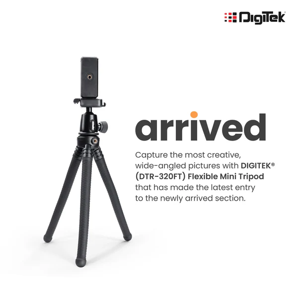 Product image of Digitek® DTR-320 FT Flexible Gorillapod Tripod, 360° Ball Head, 3kg Load, Phone/Camera