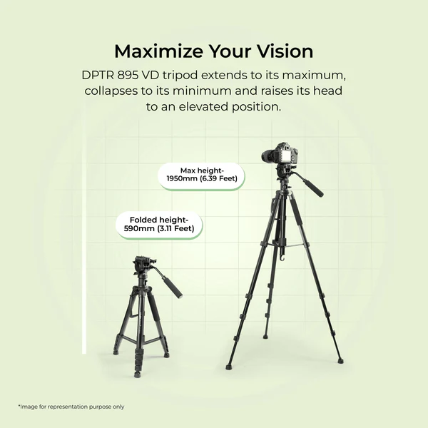 Product image of Digitek® DPTR-895VD Tripod/Monopod, 6.39ft, 5kg Load, Multipurpose Head, DSLR/DV/Binocular