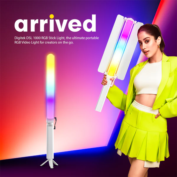 Product image of Digitek DSL-1000 RGB 100W Stick Light | Handheld RGB LED Wand | 2700–7500K | RA>97 | Portable