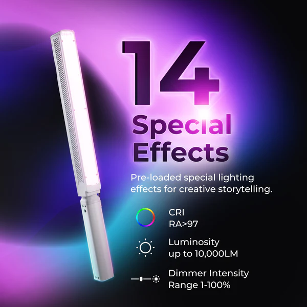 Product image of Digitek DSL-1000 RGB 100W Stick Light | Handheld RGB LED Wand | 2700–7500K | RA>97 | Portable