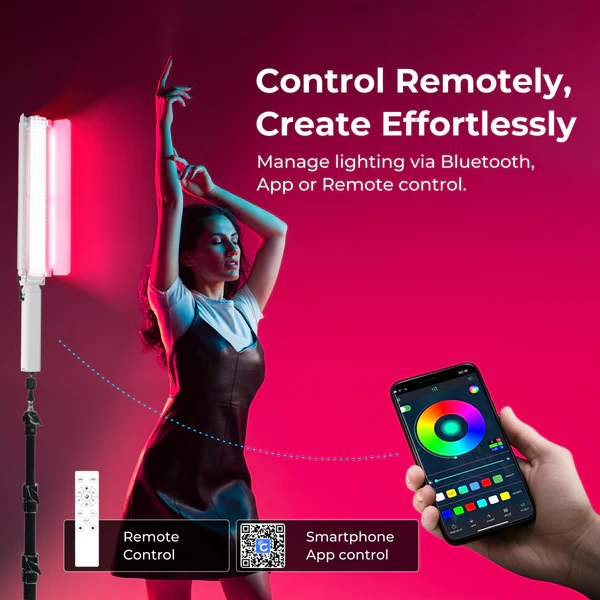 Product image of Digitek DSL-1000 RGB 100W Stick Light | Handheld RGB LED Wand | 2700–7500K | RA>97 | Portable