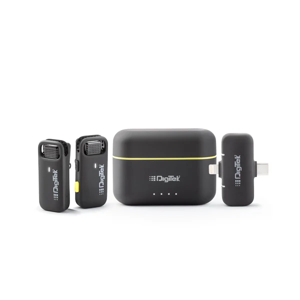Product image of Digitek® DWM-103 Mini 2-in-1 Wireless Mic, 40m Range, 6Hr Battery, Noise Reduction, iOS/Android