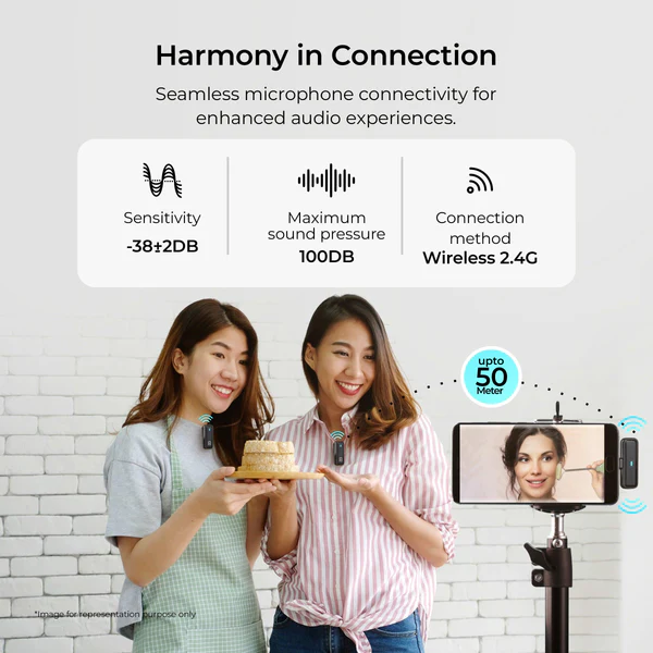 Product image of Digitek® DWM-105 2-in-1 Wireless Mic, ANC Mode, 50m Range, 6Hr Battery, Plug & Play