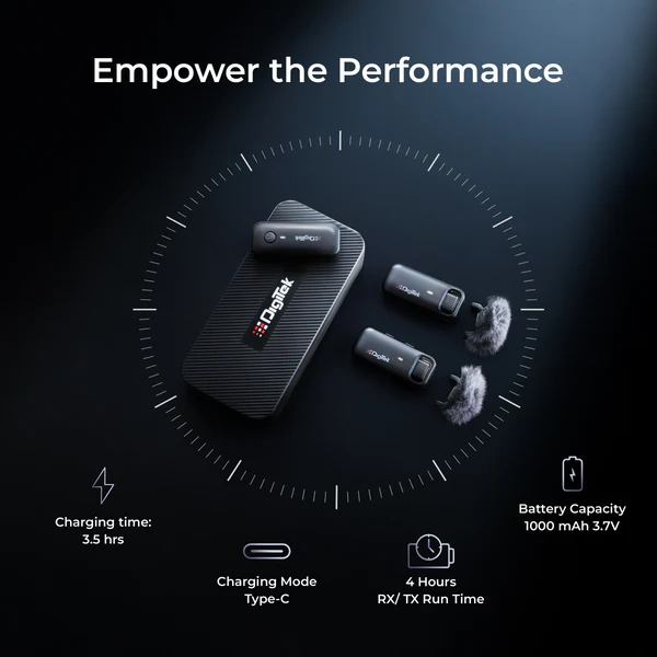 Product image of Digitek® DWM-106 2-in-1 Wireless Mic, 360° Sound, 80m Range, Noise Cancel & Reverberation