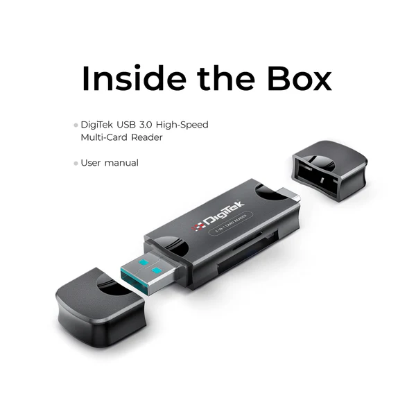 Product image of Digitek (DCR-007) USB-A 3.0 & Type C High-Speed Multi-Card Reader DCR-007