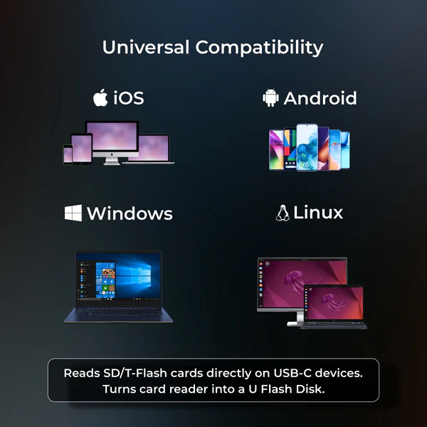 Product image of Digitek (DCR-007) USB-A 3.0 & Type C High-Speed Multi-Card Reader DCR-007