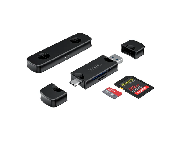 Product image of Digitek (DCR-007) USB-A 3.0 & Type C High-Speed Multi-Card Reader DCR-007