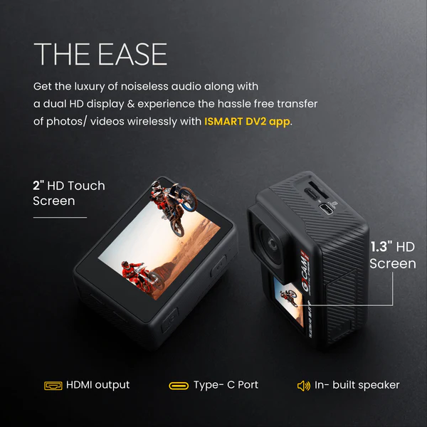 Product image of Digitek GoCAM DAC-101 5K 30FPS 48MP WiFi Action Camera | Dual Screen | EIS | 2 Batteries
