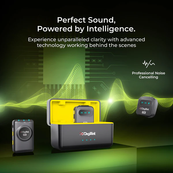 Product image of Digitek® DWM-118 2-in-1 Wireless Mic, Noise Reduction, 50m Range, 7Hr Battery, Plug & Play
