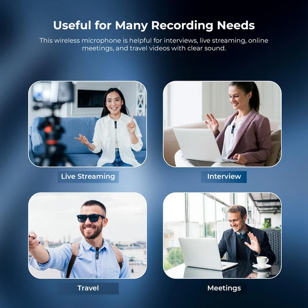 Product image of Digitek DWM 021 Wireless Microphone System with AI Noise Cancellation for Android & iPhone