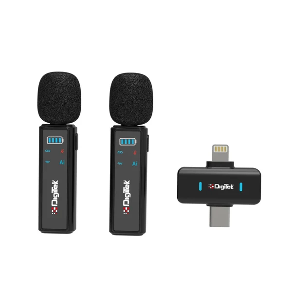 Product image of Digitek DWM 021 Wireless Microphone System with AI Noise Cancellation for Android & iPhone
