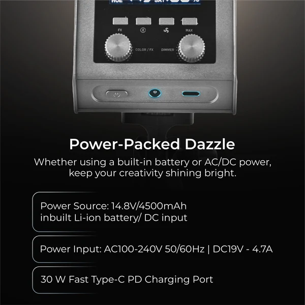 Product image of Digitek (DCL 100 WBC) 100W Bi-Color Continuous LED Light with Mini Bowen Mount & Reflector, 2700K-6500K+200 Color Temp, 20FX Modes, 97+ CRI, 0-100% Brightness, APP Control, Lighting for Videography