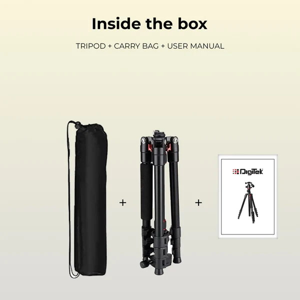 Product image of Digitek (DTR 530 BH) Multi-Angle DV Tripod cum Monopod with Ball Head, Quick Release, 5-Section Legs, 5kg Load, 5.44ft Max Height, Ideal for Macro, Panning & Low Angle Photo & Videography
