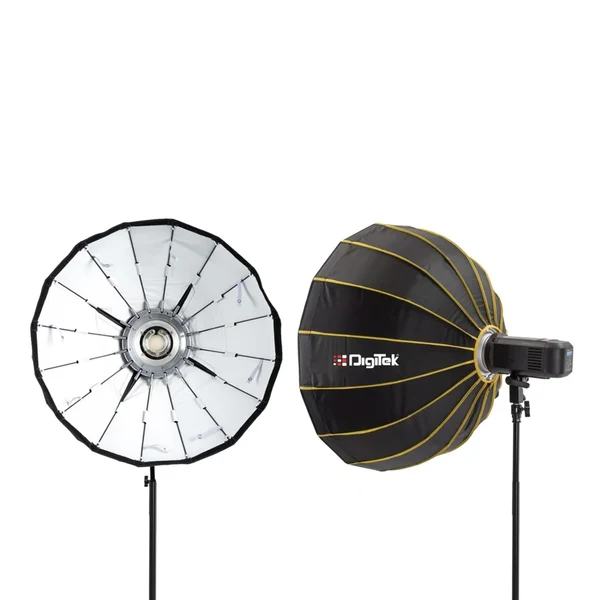 Product image of Digitek DBDS 65W 65cm Beauty Dish Softbox (White), Collapsible, Transportable, Lightweight Bowen Mount for Photography & Studio Lighting with Removable Diffuser