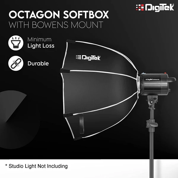 Product image of Digitek (DSB 120 Bowens)120CM Octagon Soft Box with Bowens Mount Lightweight & Portable , Comes with Diffuser Sheets & Carrying Case (DSB-120 Bowens)