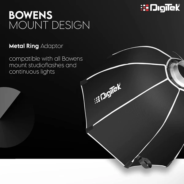 Product image of Digitek (DSB 120 Bowens)120CM Octagon Soft Box with Bowens Mount Lightweight & Portable , Comes with Diffuser Sheets & Carrying Case (DSB-120 Bowens)