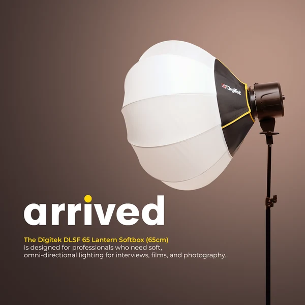 Product image of Digitek (DLSF 65) Rounded 65cm Lantern Softbox with Bowens Mount, 270° Omni-Directional, Light Quick Setup, Click Lock Design, Optional Skirts Fabric and Metal Build