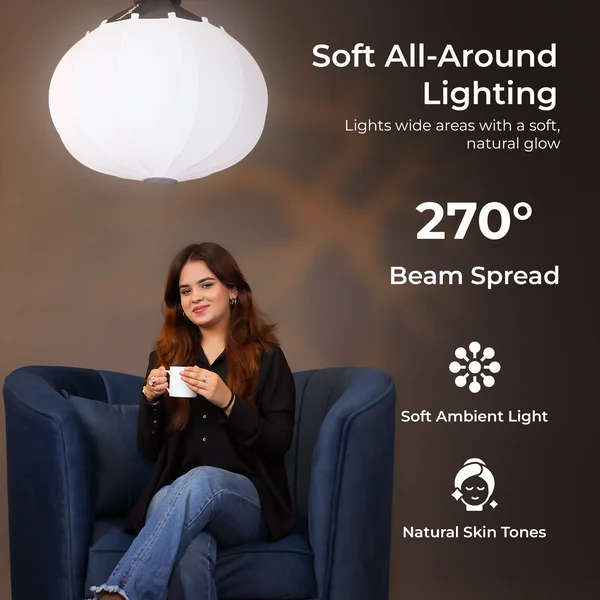 Product image of Digitek (DLSF 65) Rounded 65cm Lantern Softbox with Bowens Mount, 270° Omni-Directional, Light Quick Setup, Click Lock Design, Optional Skirts Fabric and Metal Build
