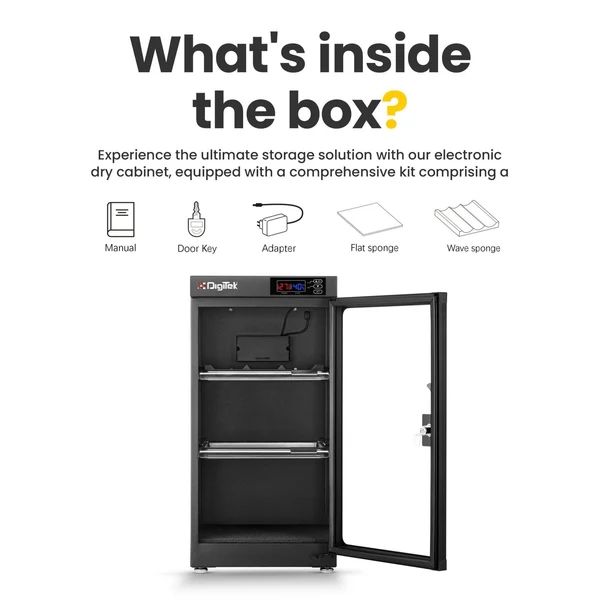 Product image of Digitek (AB 35C) 35 Liters Capacity Digital Display Dry Cabinet with Humidity Controller (Black)