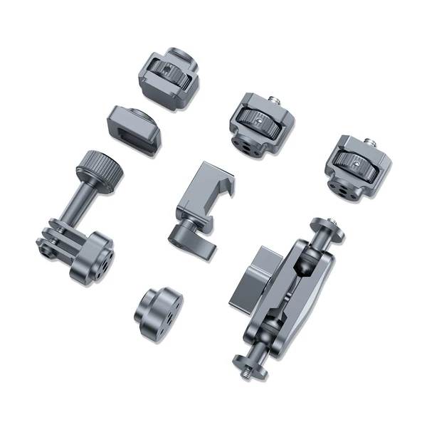 Product image of Digitek (DCC 002) Crab Clip Pea Pod Kit, Cold Shoe, NATO Rail, GoPro Adapter, ARRI Locating Pin & Standard 1/4'' Nut for Action Cameras, Cam Cages, DSLR, GoPro & Phone Mounting Clip Accessories