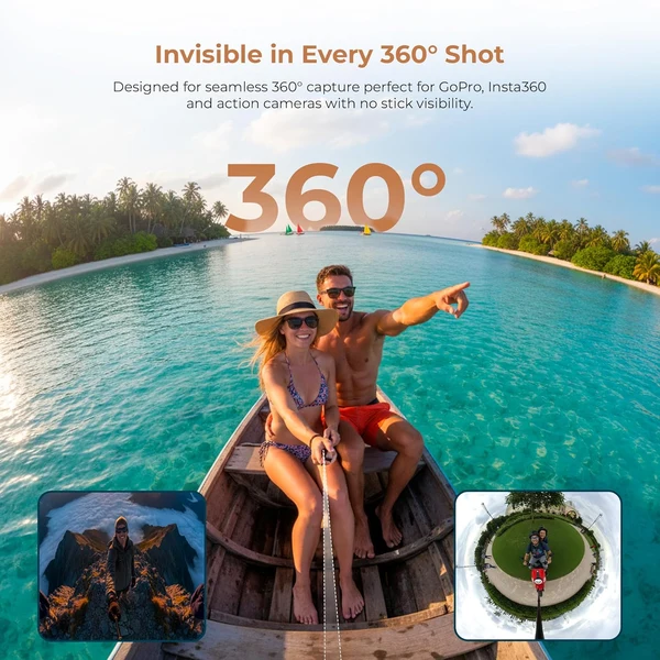 Product image of Digitek (DTR 650 IS) Aluminum Alloy 2 Meter Invisible Stick for GoPro Hero 11/10/9/8/7/6/5, Insta360 One X2/X3/X4/RS/Go 2, DJI Action 2/3 Cameras
