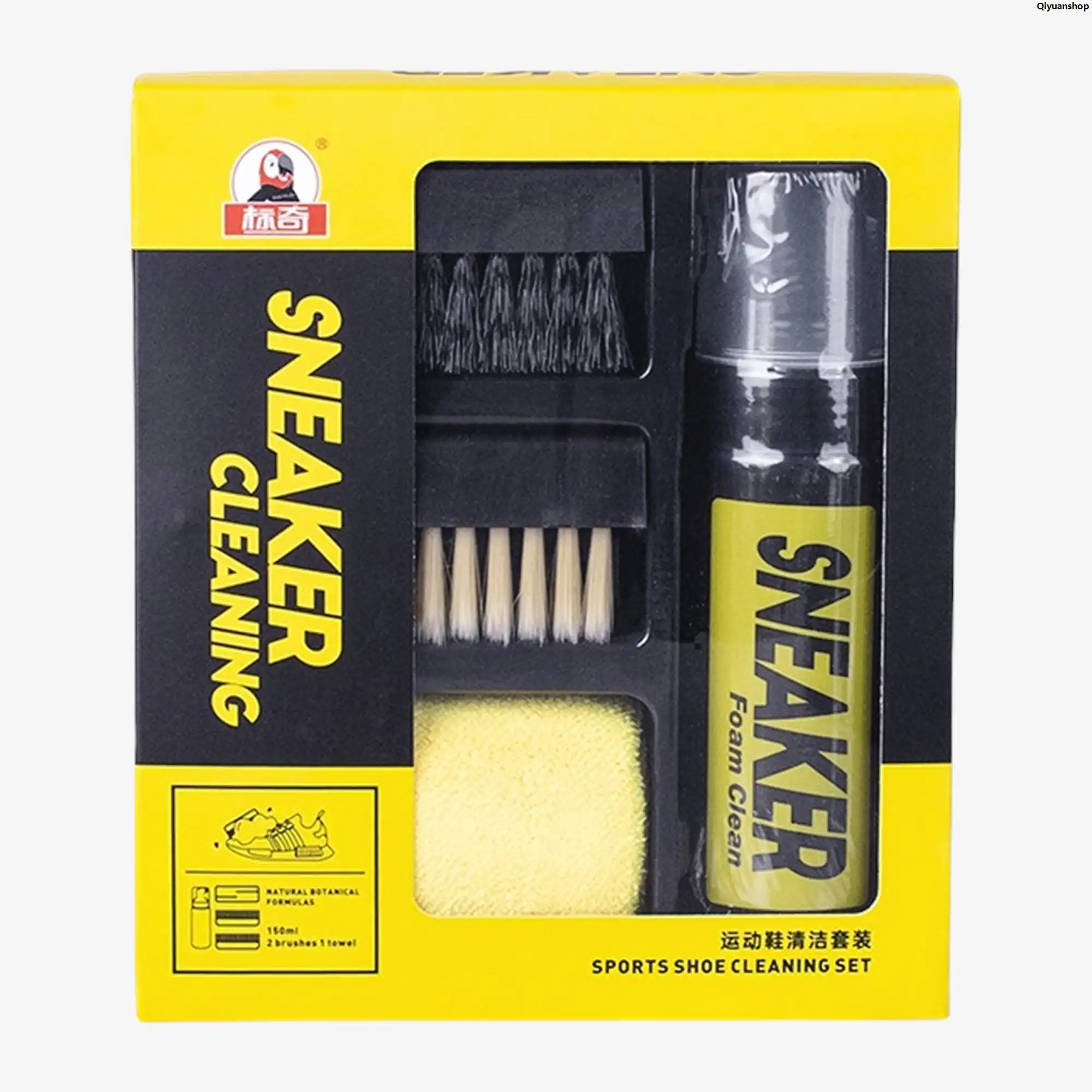 Product image of Shoe Cleaner Kit For Sneaker, White Shoe Cleaning Kit, With 2 Shoes Brush & Towel Included, Water-Free Foam Sneaker