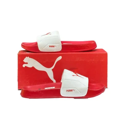 Puma Red And White Slides