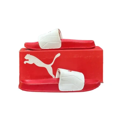 Puma Red And White Slides