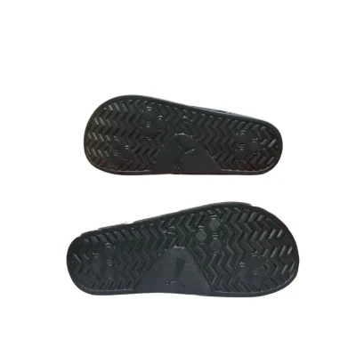 Puma White slides with black lo...