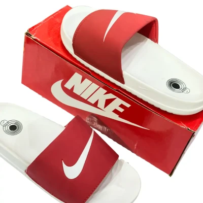 Nike Red and White Slides