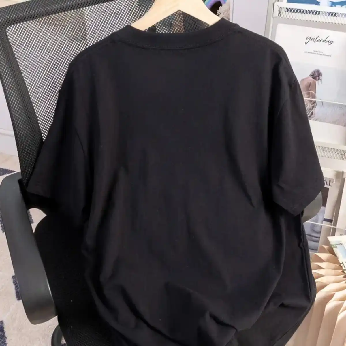 Product image of NOVORA Premium Oversized Lycra Cotton T-Shirt|BLACK