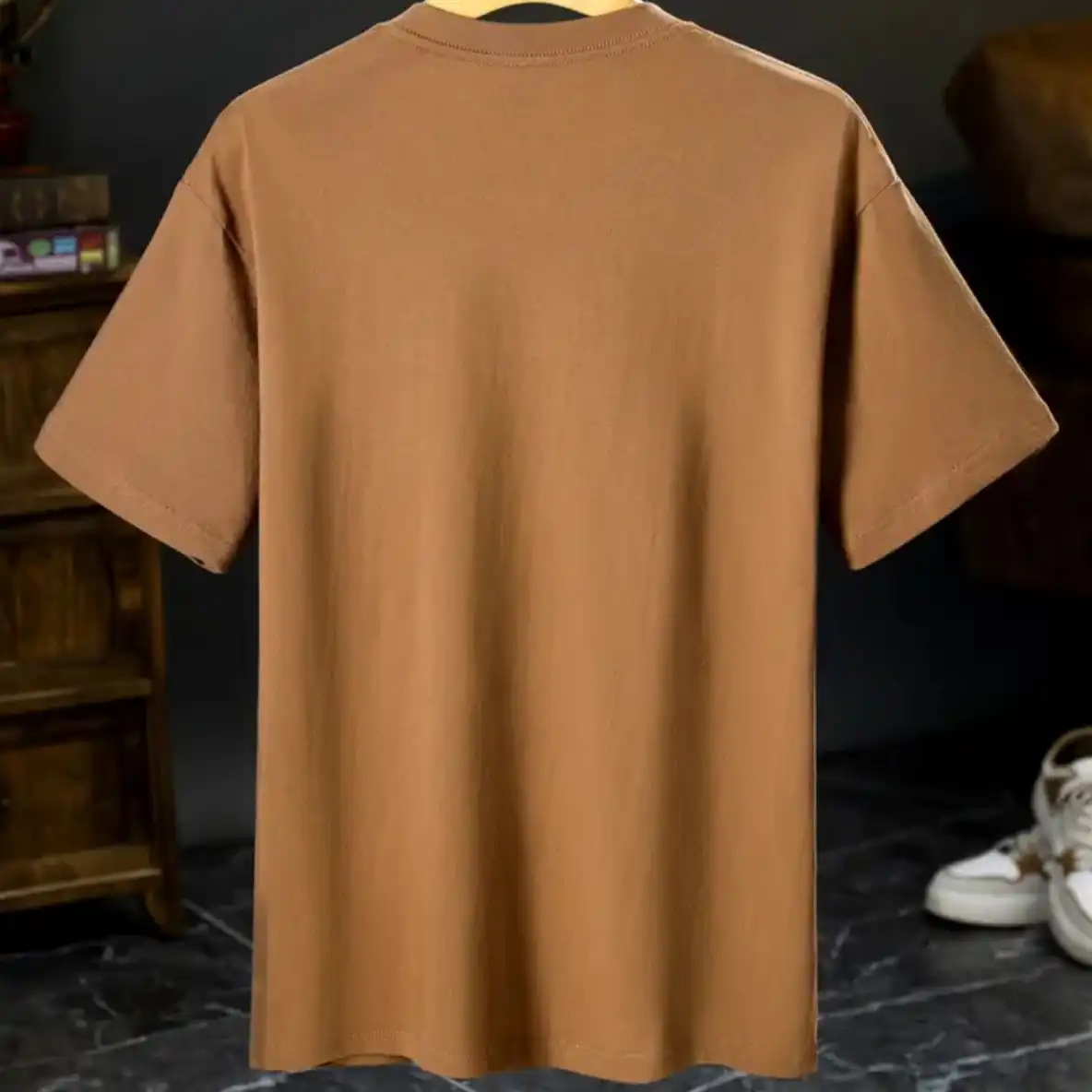 Product image of NOVORA BROWN Premium Oversized Lycra Cotton T-Shirt | Comfortable, Stretchable & Stylish