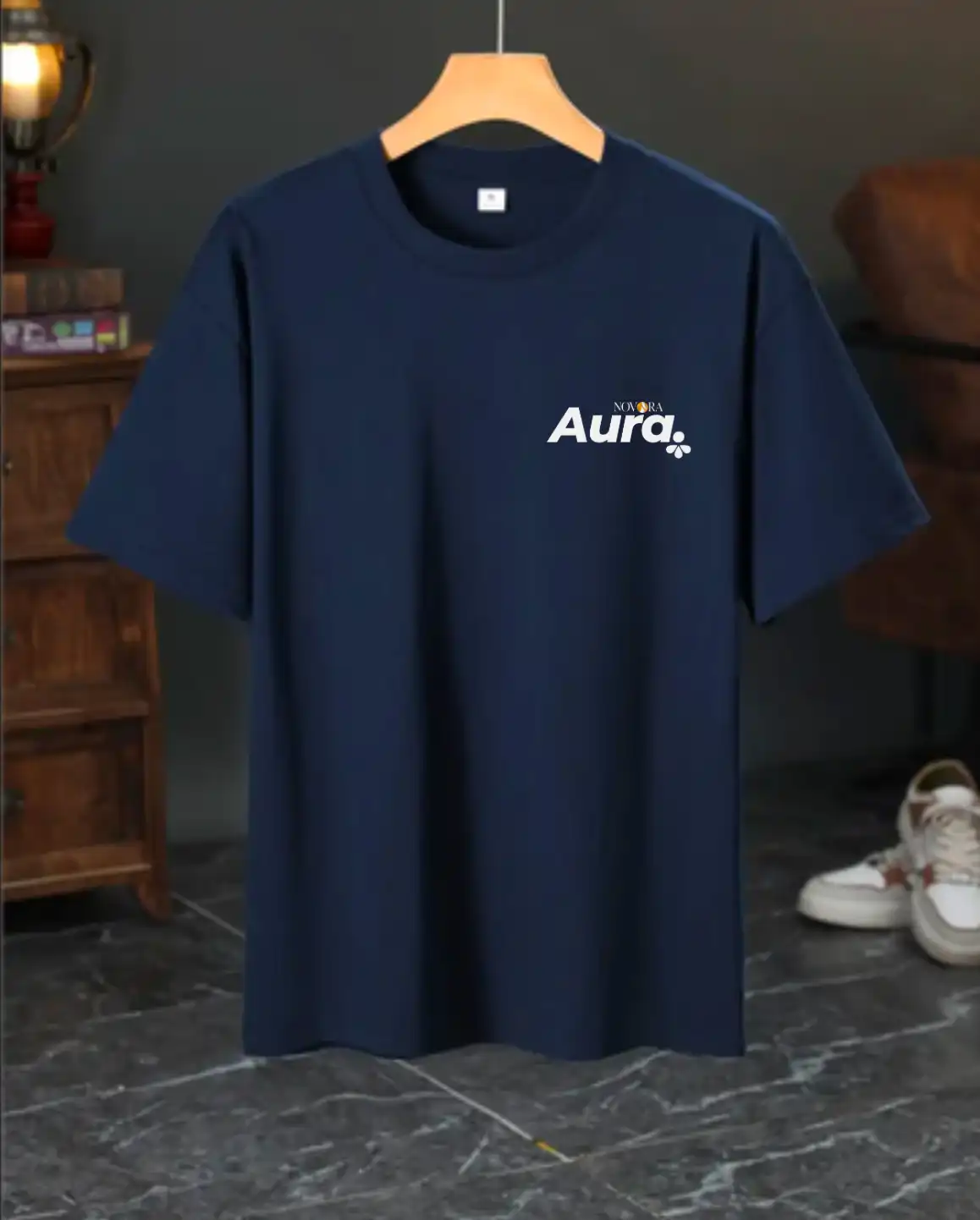 Product image of NOVORA Aura Premium Lycra Cotton Oversized T-Shir|NavyBlue
