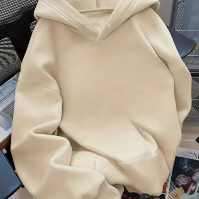 Luxe Beige Oversized Hoodie • N...
