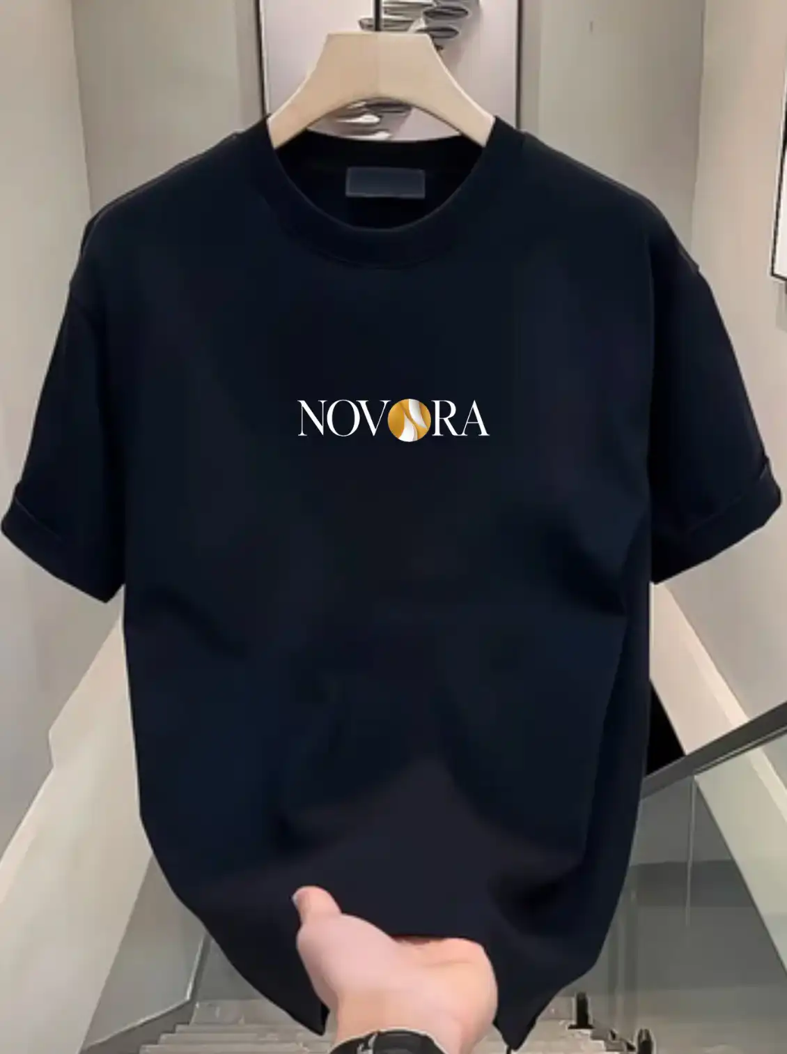 Product image of NOVORA Premium Oversized Lycra Cotton T-Shirt|BLACK