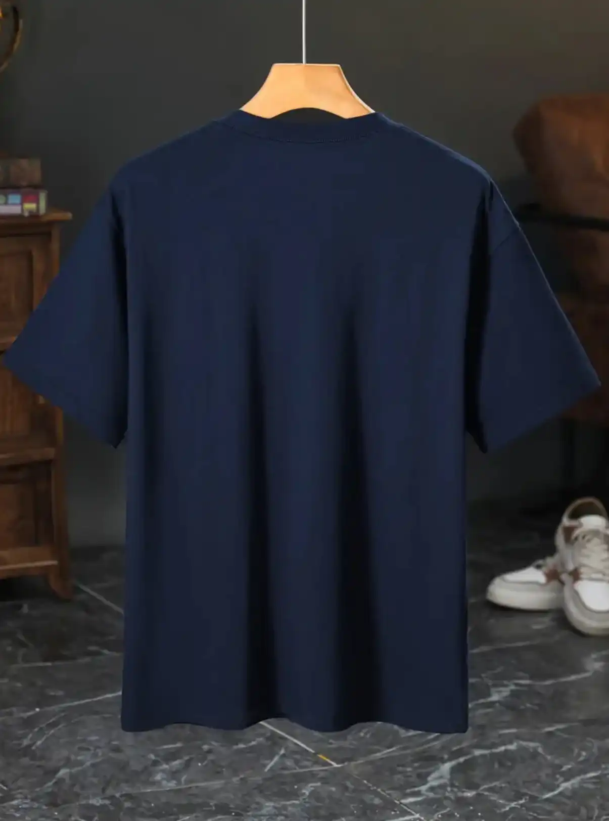 Product image of Navy Classic Logo oversized Tee — by NOVORA