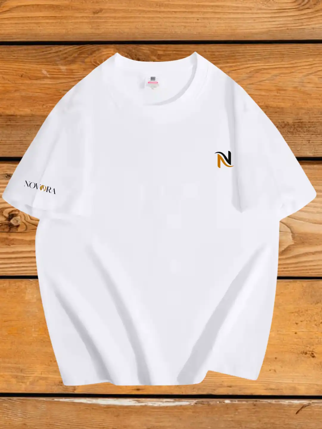 Product image of White Classic Logo oversized Tee — by NOVORA