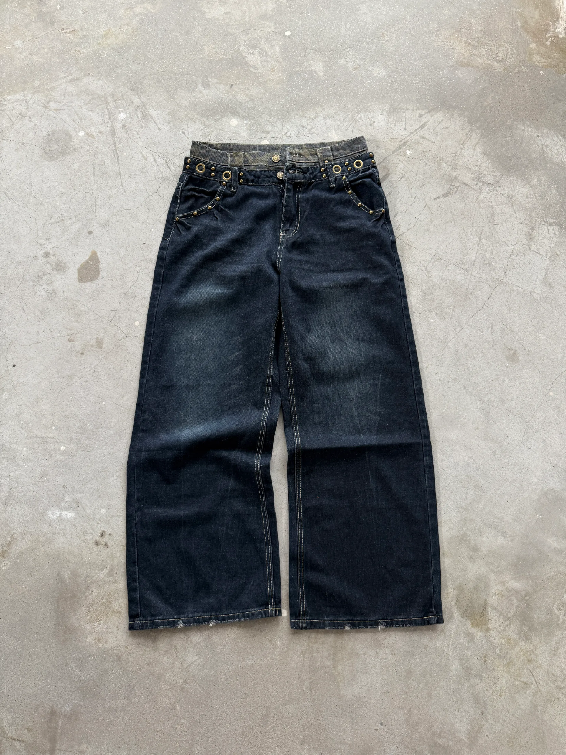 Double Waist Vintage Baggy Pants