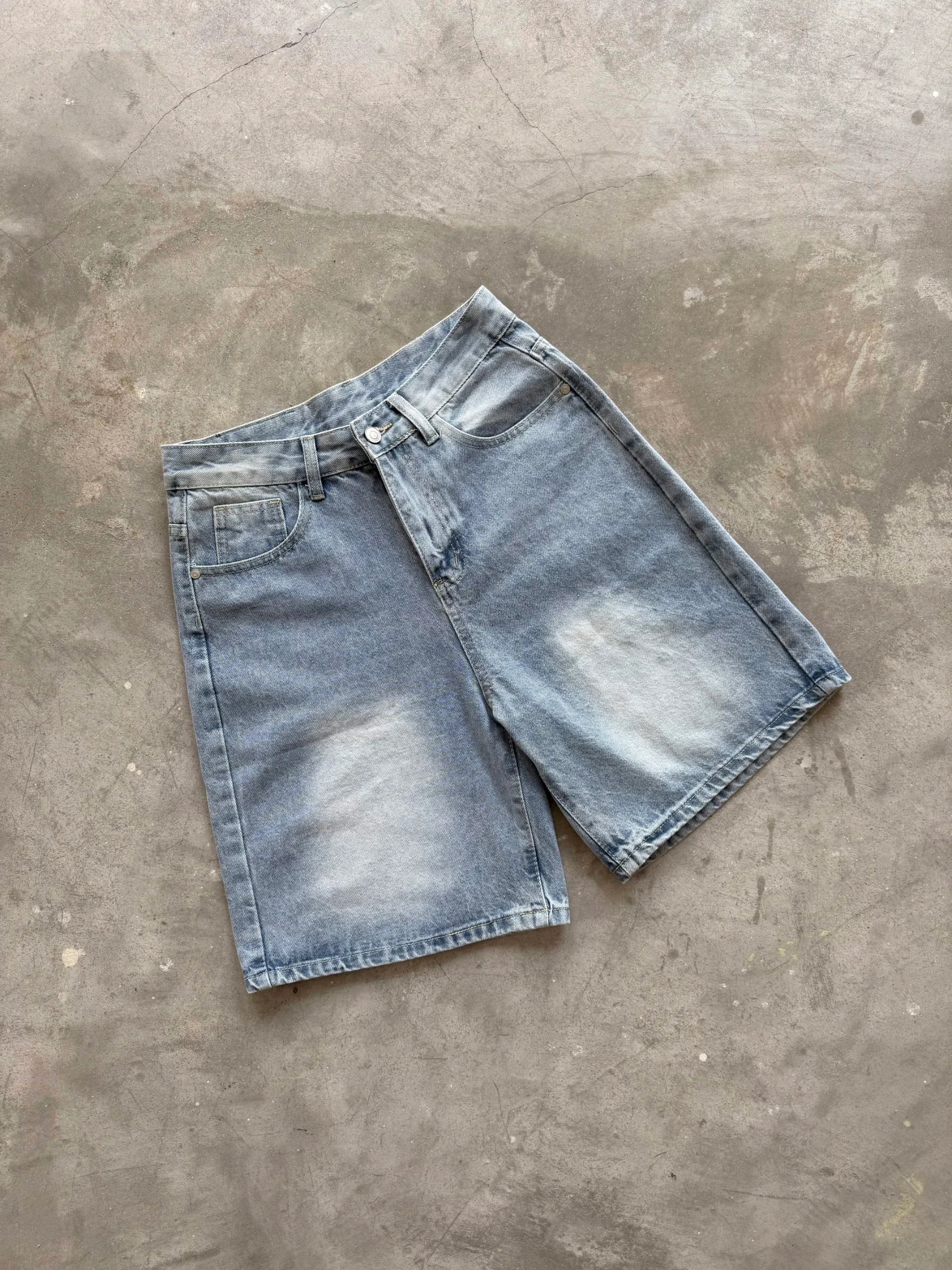 Baggy Light Blue Washed Denim Jorts