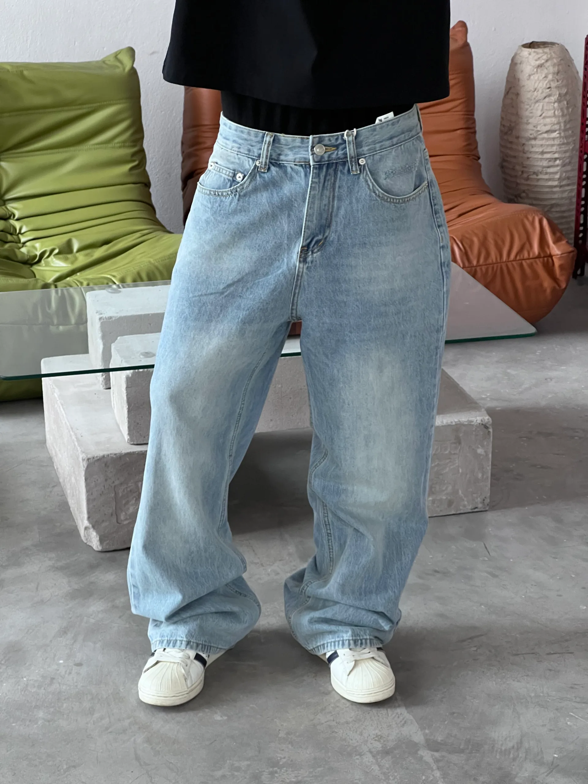 Washed Wide Leg Baggy Pant